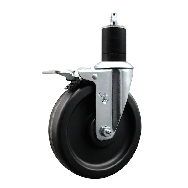 6'' Phenolic Swivel 1-3/4'' Expanding Stem Caster Total Lock Brake